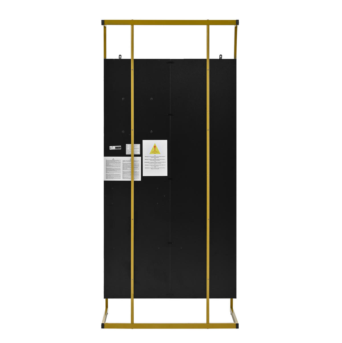 GARDEROBE-SET in Schwarz und Gold Flurgarderobe mit Spiegel und Schuhbank für Flur, B78/T38.5/H180.5 cm - Goldfarben/Schwarz, Glas/Holzwerkstoff (78/180.5/38.5cm) - STILVORA