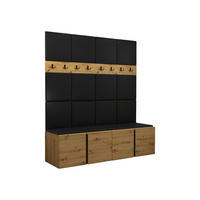 GARDEROBEN-SET Orion V - Schwarz/Eiche Artisan, Holzwerkstoff/Kunststoff (168/186/46cm) - MIRJAN24