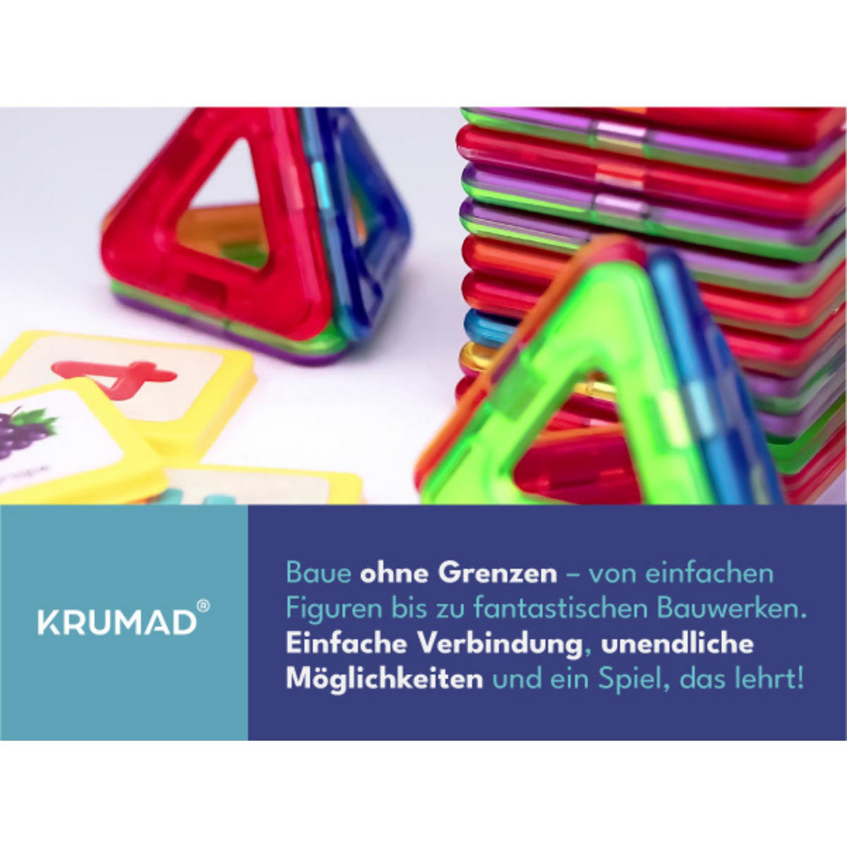 MAGNETISCHE BAUSTEINE 118 Teile - Multicolor, Kunststoff (5/5cm) - KRUMAD