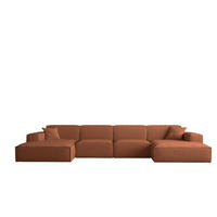 WOHNLANDSCHAFT Celes Premium Bukla - Kupferfarben, Holzwerkstoff/Textil (379/73/165cm) - Fun Möbel