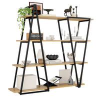 REGAL 158cm Metall MDF Dreiecksdesign offen modern - Braun, Holzwerkstoff (158/166/35cm) - FLIEKS