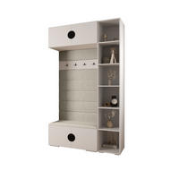 GARDEROBEN-SET 236,7/140/47 - Schwarz/Weiß, Holz/Kunststoff (140/236.7/47cm) - Abiks Möbel