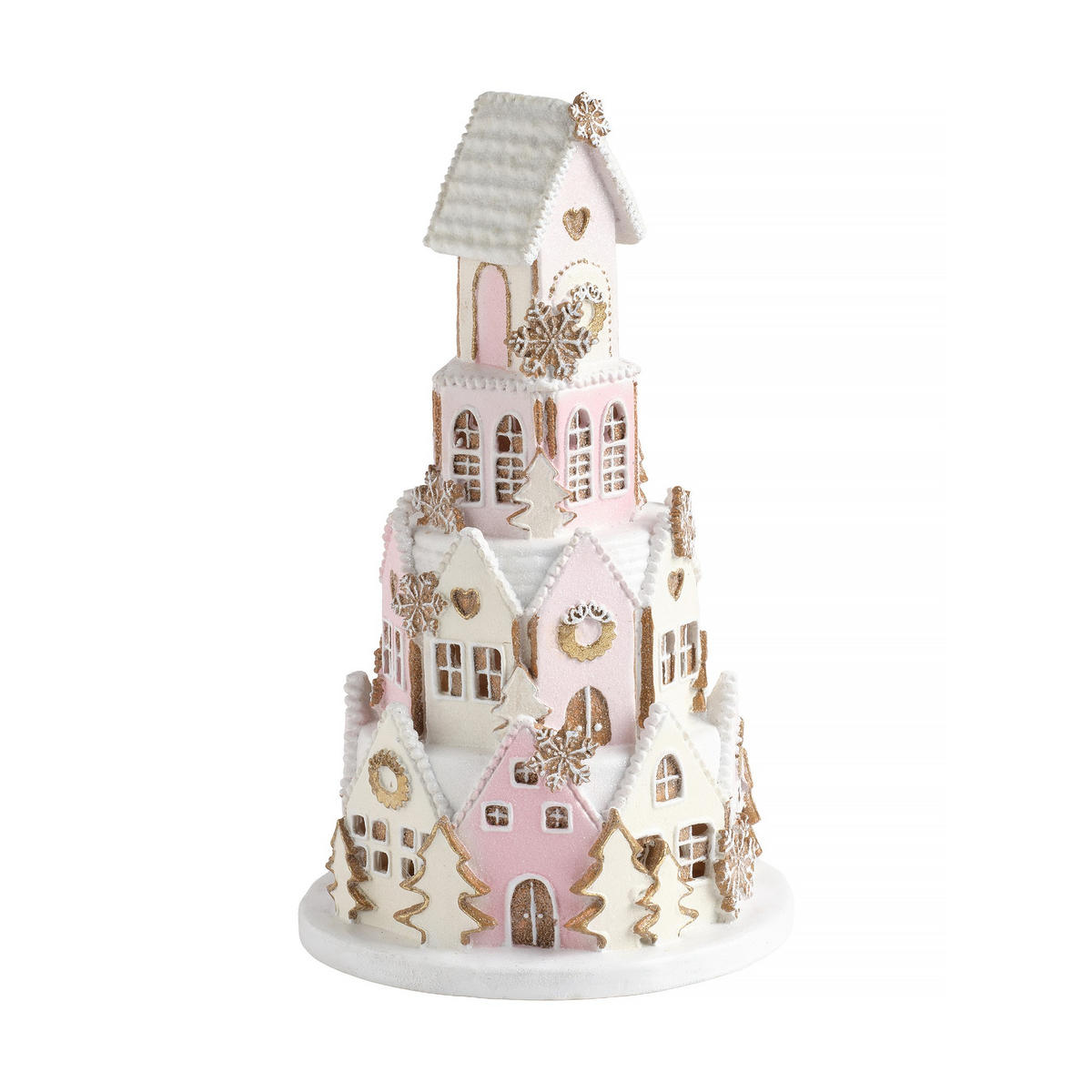DEKOFIGUR Led SWEETHOUSE, 41 x 23 cm, Rosa, Beleuchtet Weihnachtsfigur, Weihnachtsdeko, Deko Wohnzimmer, Winter Christmas, XMAS Geschenk - Hellrosa, Kunststoff (23/41/23cm) - home&you