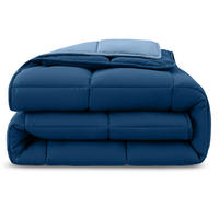 4-JAHRESZEITEN Steppbett Bi-Color im Wende-Design blau 135x200 - Blau, Textil (135/200cm) - wometo