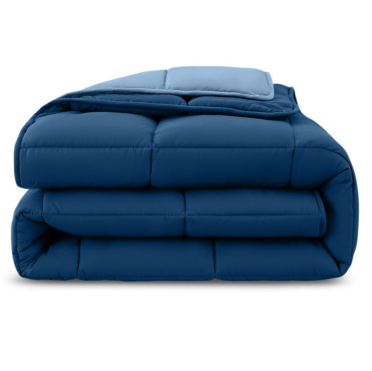 4-JAHRESZEITEN Steppbett Bi-Color im Wende-Design blau 135x200 - Blau, Textil (135/200cm) - wometo