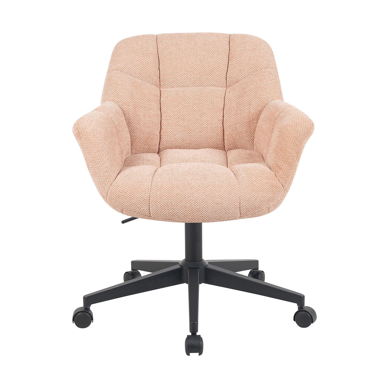 BÜROSTUHL Mika-Nuri - Schwarz/Rosa, Textil/Metall (65/78/66cm) - DUBI Möbel