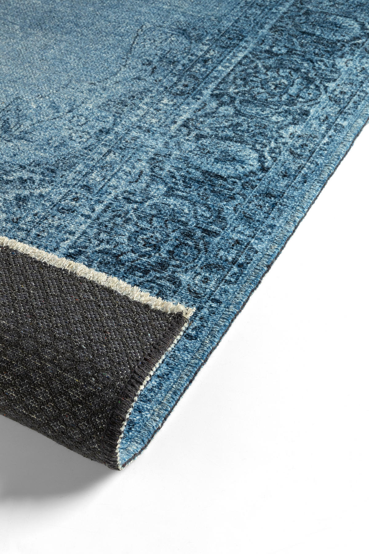 VINTAGE-TEPPICH Jeans Blau 80X145cm - Türkis, Textil (80/145cm) - Tesso Living