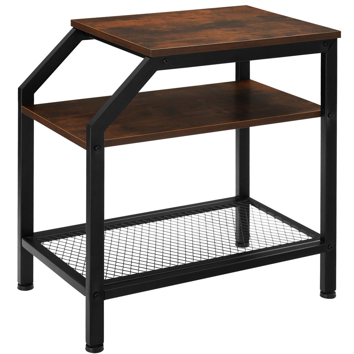 BEISTELLTISCH Plymouth,36,5 x 58,5 x 59,5 cm,Industrial Holz dunkel, rustikal - Rostfarben, Holz (58.5/36.5/59.5cm) - tectake