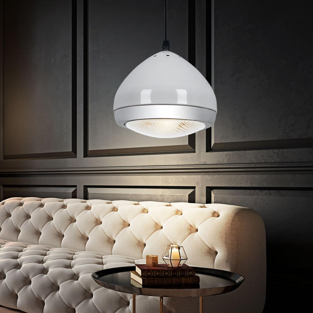 HÄNGELEUCHTE RIDER Metall Weiß - Weiß, Glas (17/17/100cm) - Brilliant