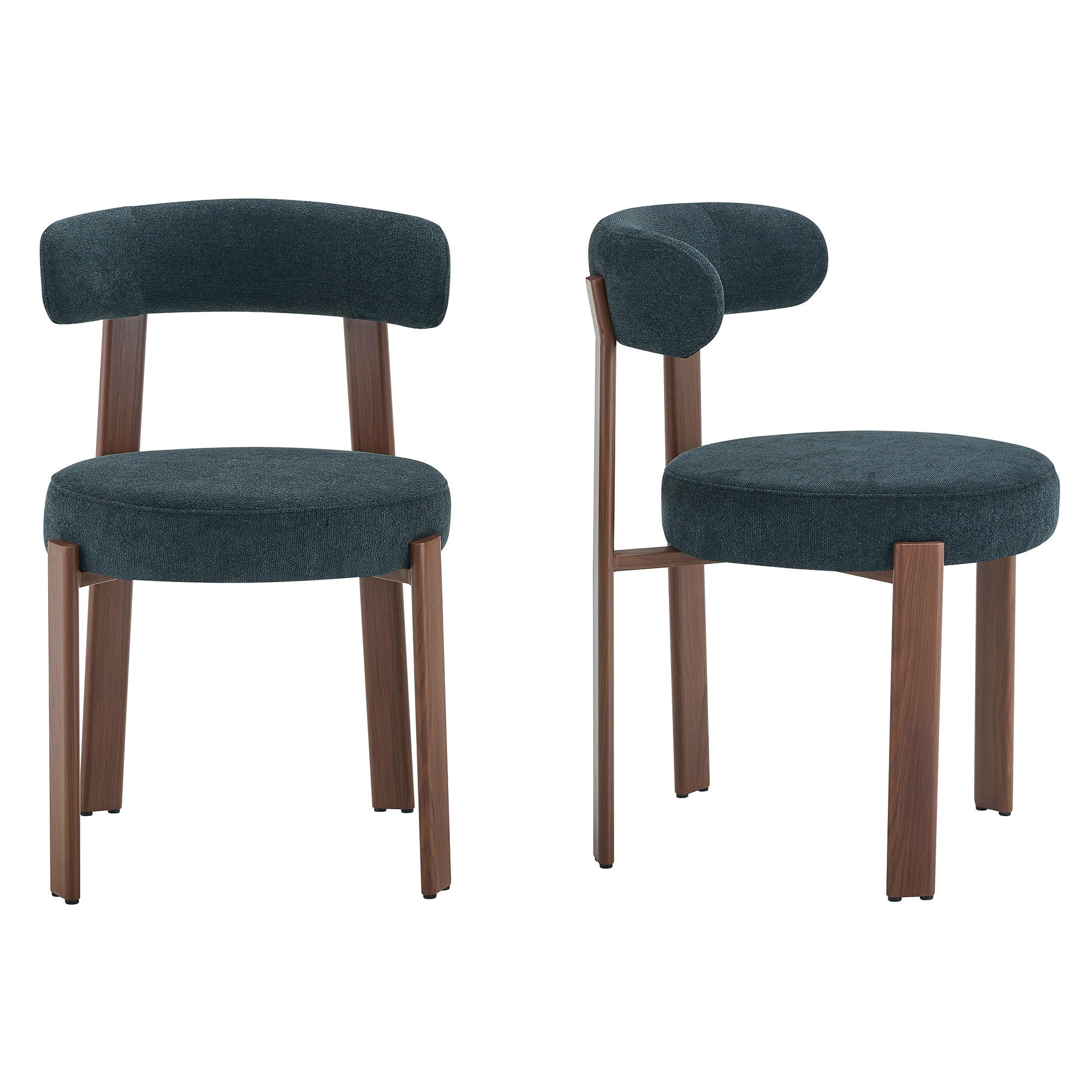 ESSZIMMERSTUHL 2ER-SET aus Stoff, mit ergonomischer Bügellehne - Schwarz, Textil (51.5/79/57cm) - Urban Meuble