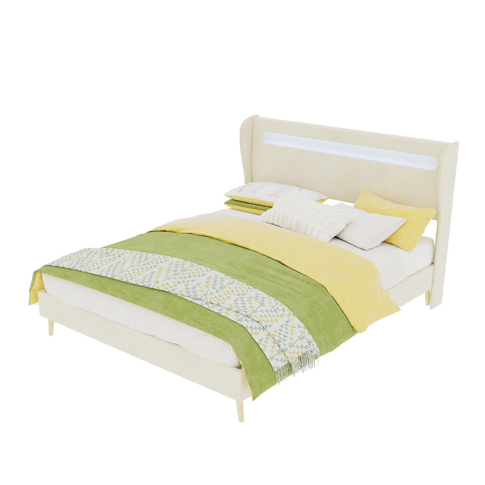 ComfortXL Polsterbett Beige 140x200 cm