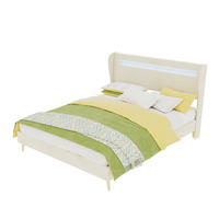 POLSTERBETT 140/200 cm DE-32987 mit LED-Kopfteil und Matratze Beige - Beige, Metall (140/200cm) - ComfortXL
