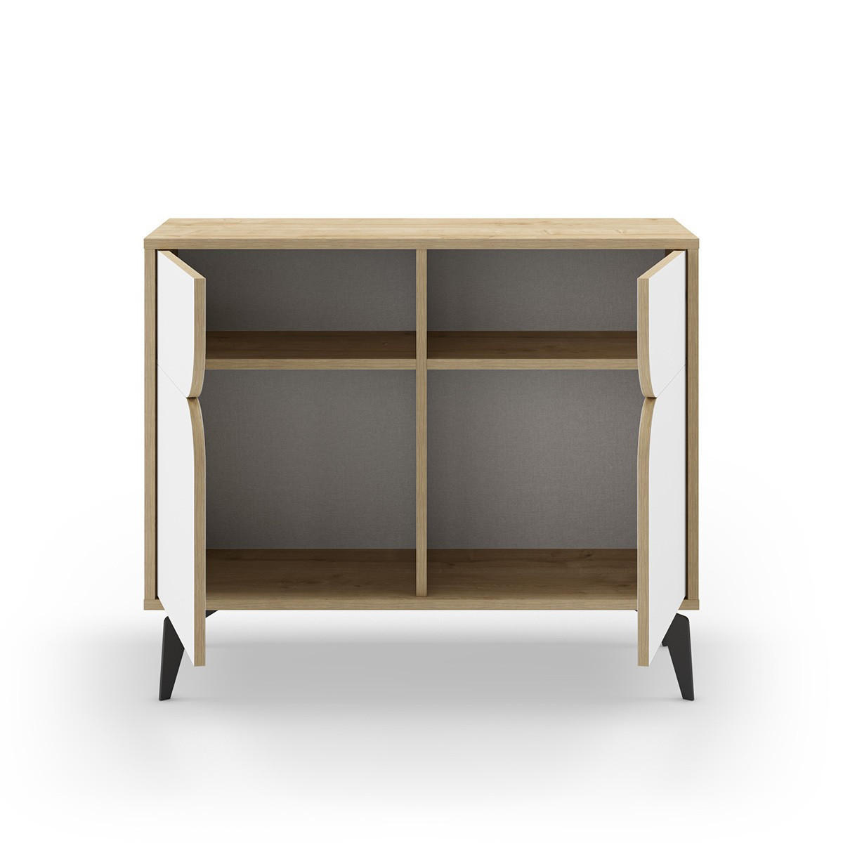 SIDEBOARD mit Metallfüßen Flora - 95/40/79 cm - Weiß, Holzwerkstoff (40/79.3/20.9cm) - Calicosy