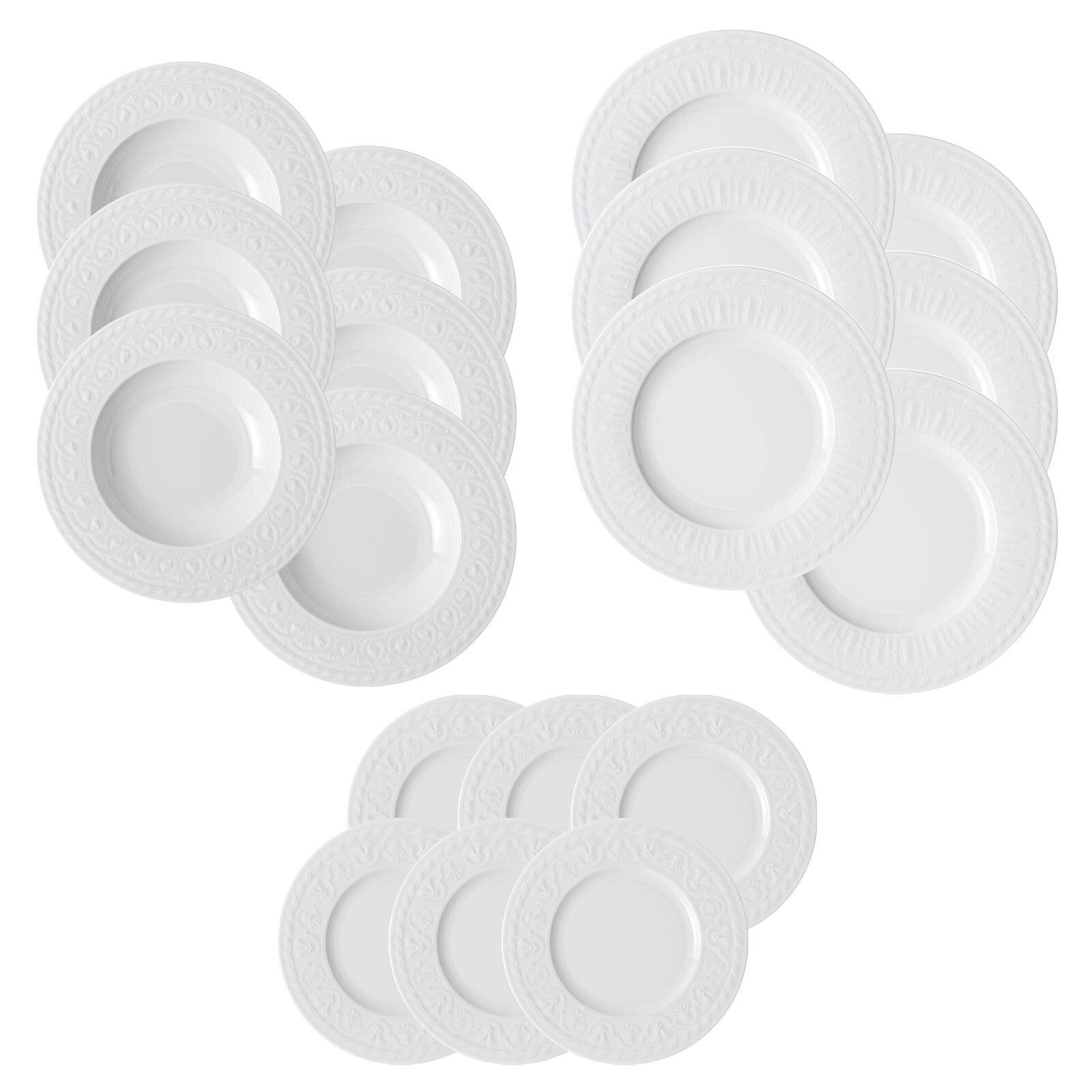 TELLER-SET Cellini weiß 18er Set - Weiß, Keramik (1/1/1cm) - Villeroy & Boch