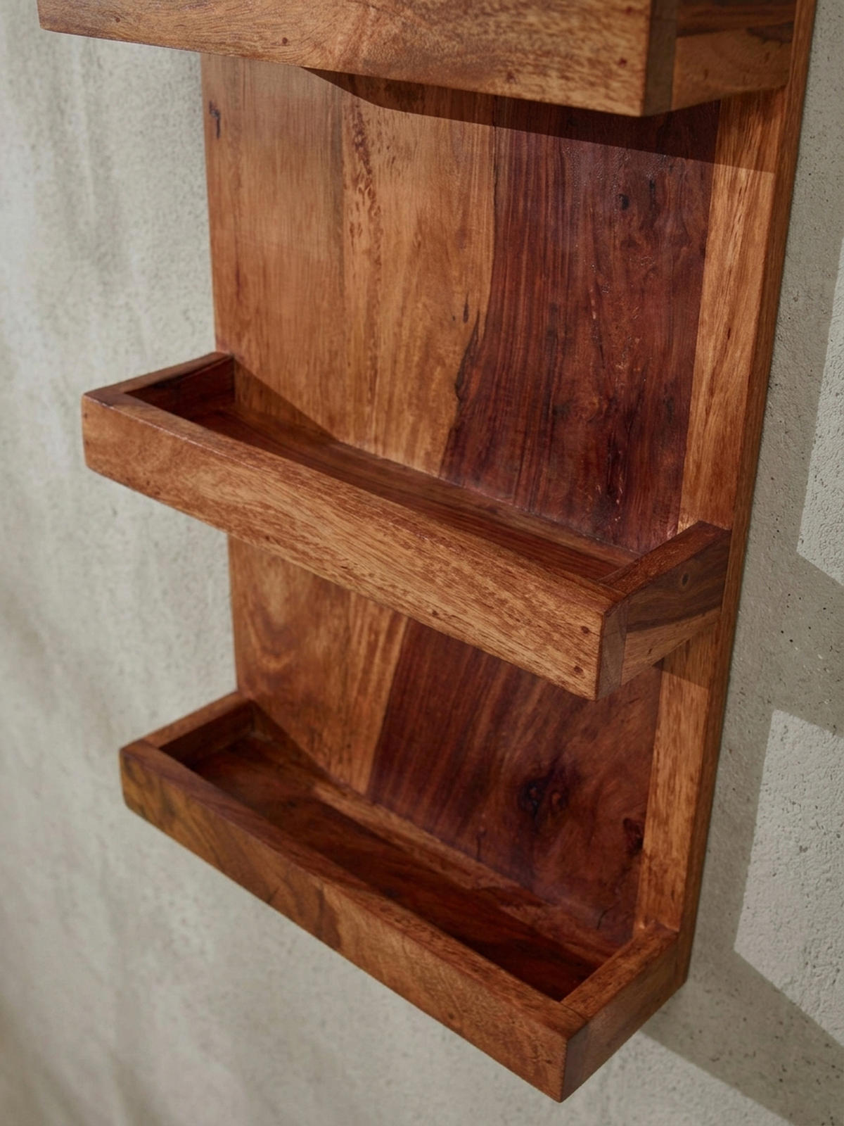 WANDREGAL Massivholz Nachhaltig Handgefertigt - Braun, Holz (30/80/10cm) - KADIMA DESIGN