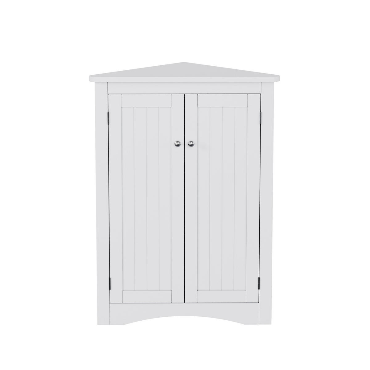 ECKSCHRANK freistehend 61,5 x 80 cm Weiß MDF - Weiß, Holzwerkstoff (34.5/80/61.5cm) - Beauniv