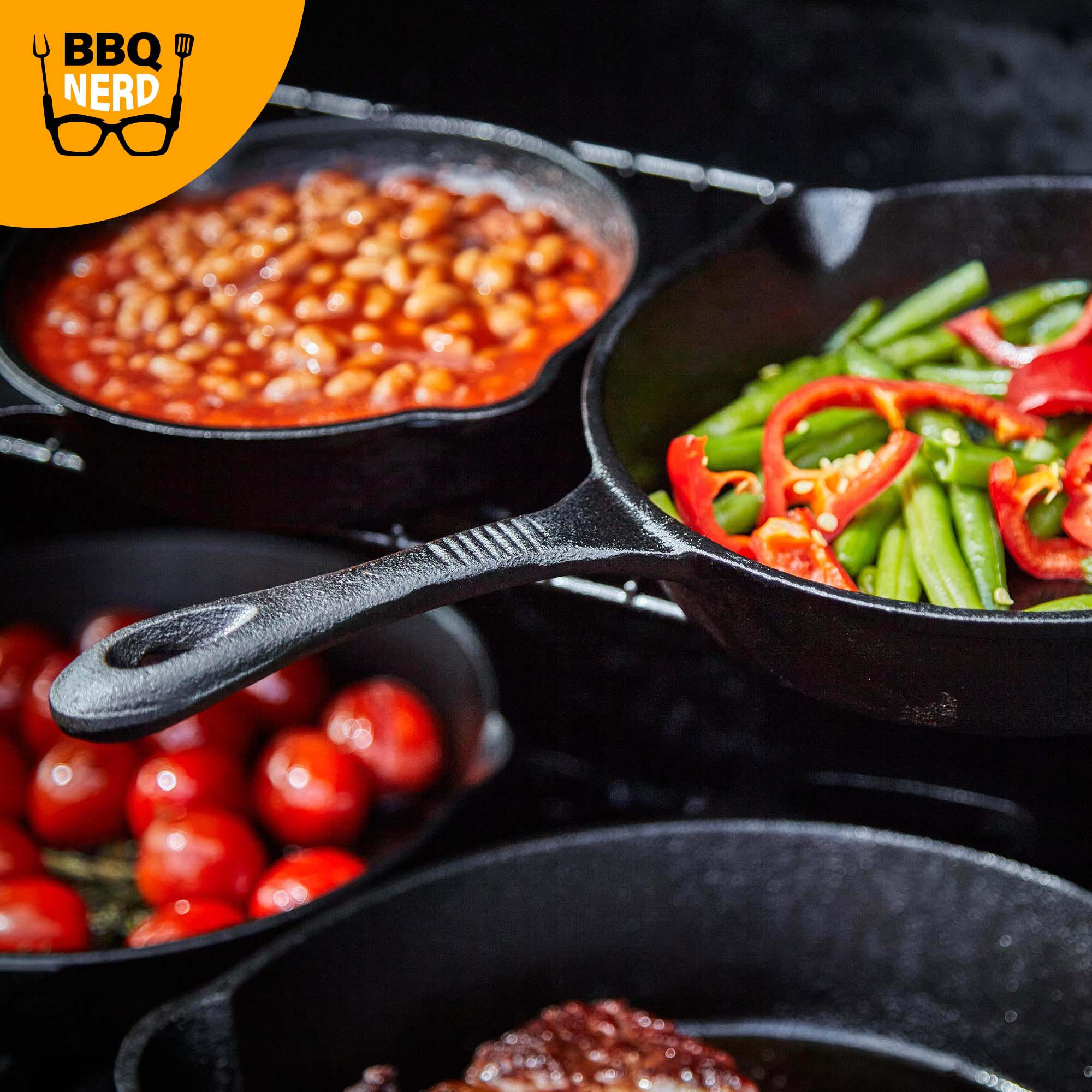 GRILLPFANNE Gusseisen Ø35cm 4600g mit Griff - Pfanne Gusspfanne - Schwarz, Metall (36.5/6/55cm) - BBQ Nerd