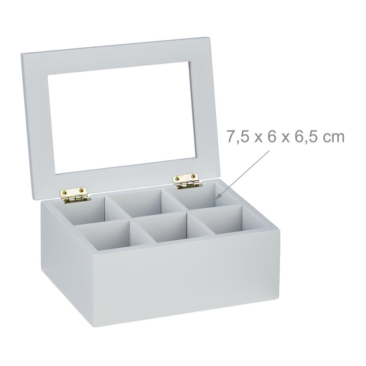 TEEBOX - Weiß, Holz/Kunststoff (21.5/9/16cm) - Relaxdays