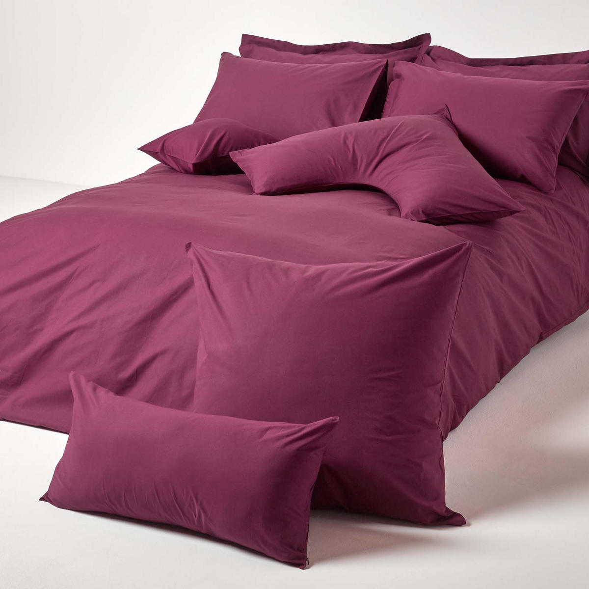 KISSENBEZUG Perkal, Ägyptische Baumwolle, Fadendichte 200 - Beere, Textil (48/74cm) - Homescapes