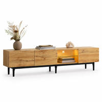 TV-ELEMENT mit LED 175 x 31 x 41 cm MDF Light Oak - Braun, Holzwerkstoff (31/41/175cm) - Beauniv
