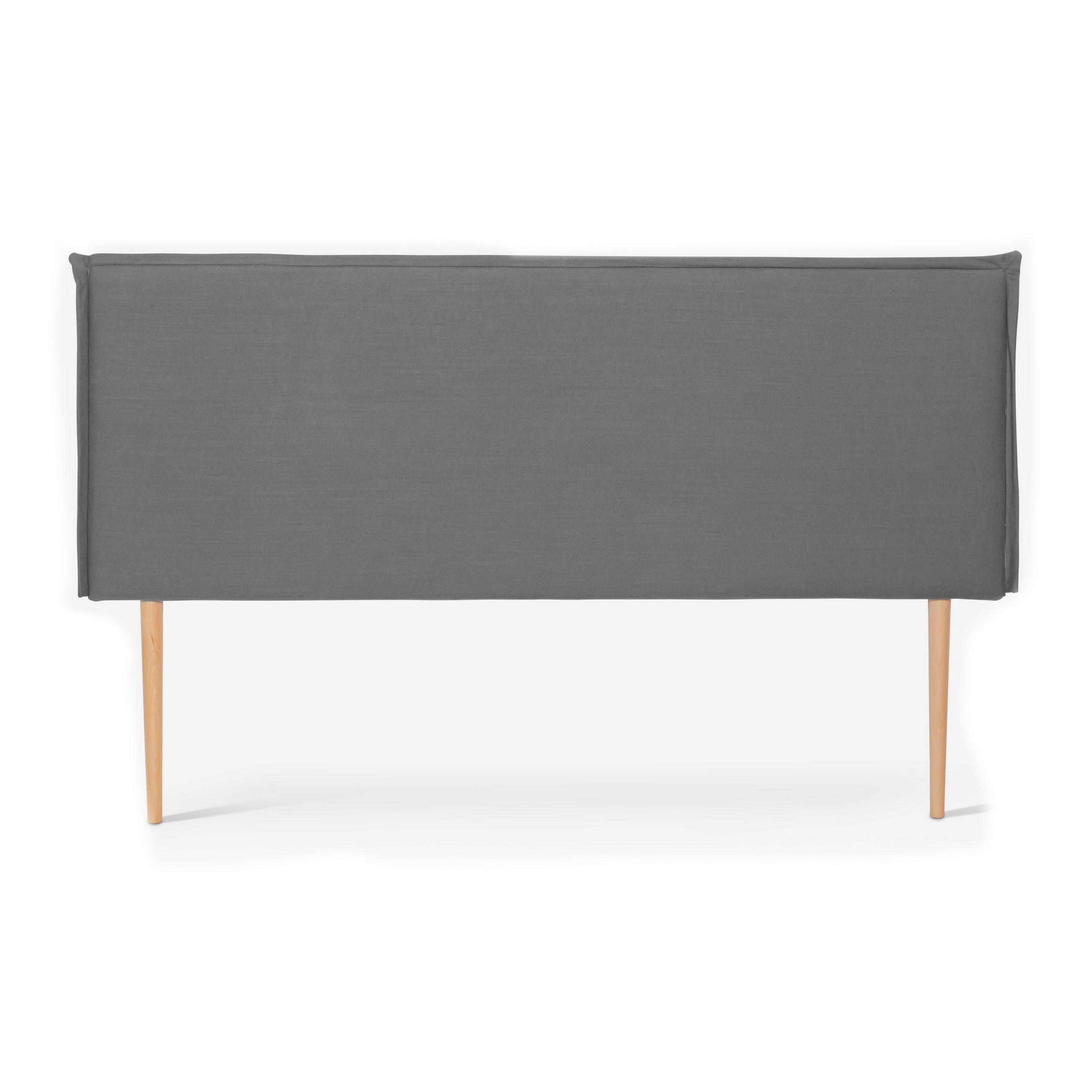 KOPFTEIL Gepolstertes aus 100% Leinenstoff Grau 160/100/8 cm EDMOND - Grau, Textil (160/100/8cm) - RNT By Really Nice Things