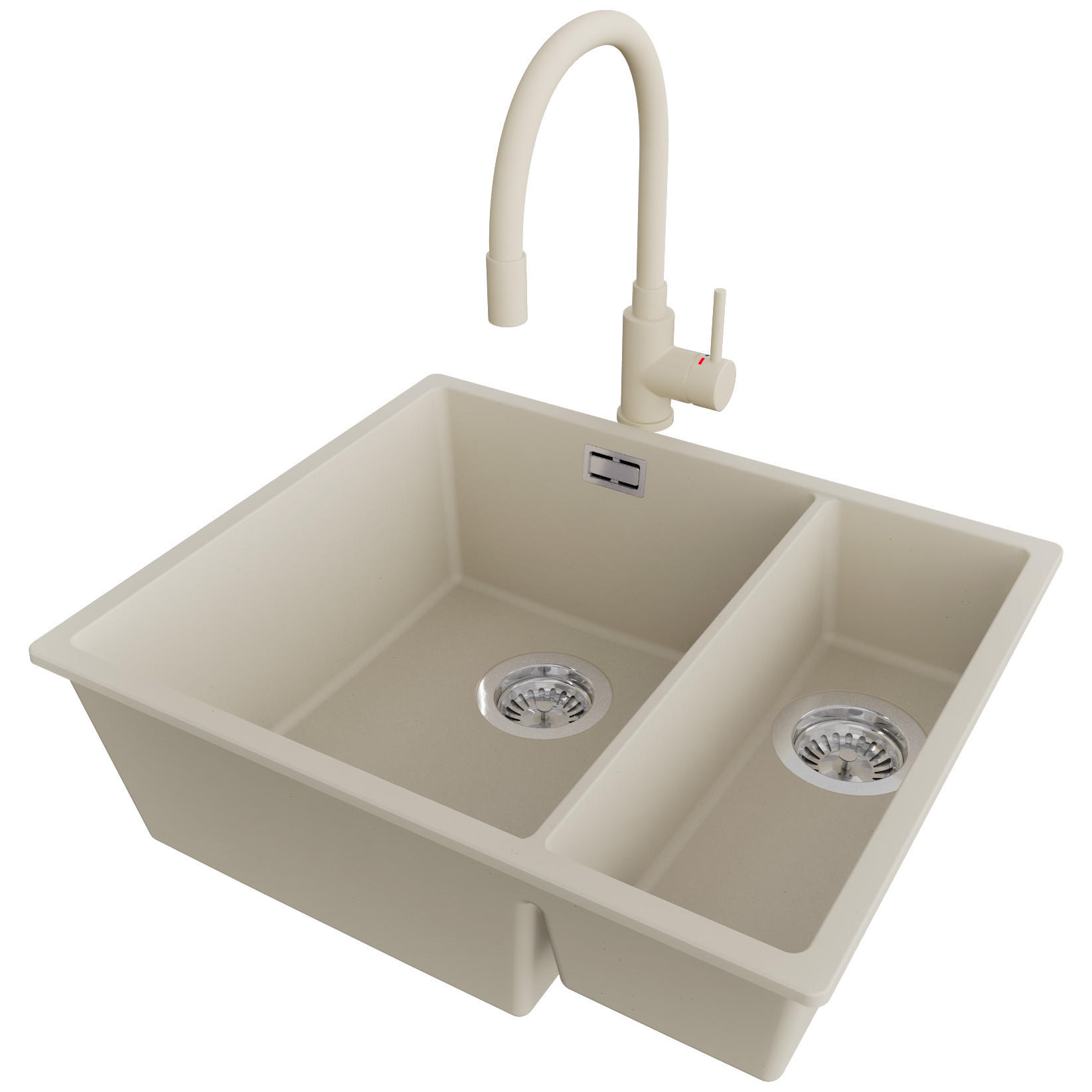Primagran Granitspüle Beige, Chrom, Beige 56x20x47 cm