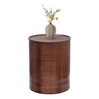 BEISTELLTISCH rund Kupfer Ø 40/50 cm - Braun, Metall (50/40/50cm) - WOMO-DESIGN