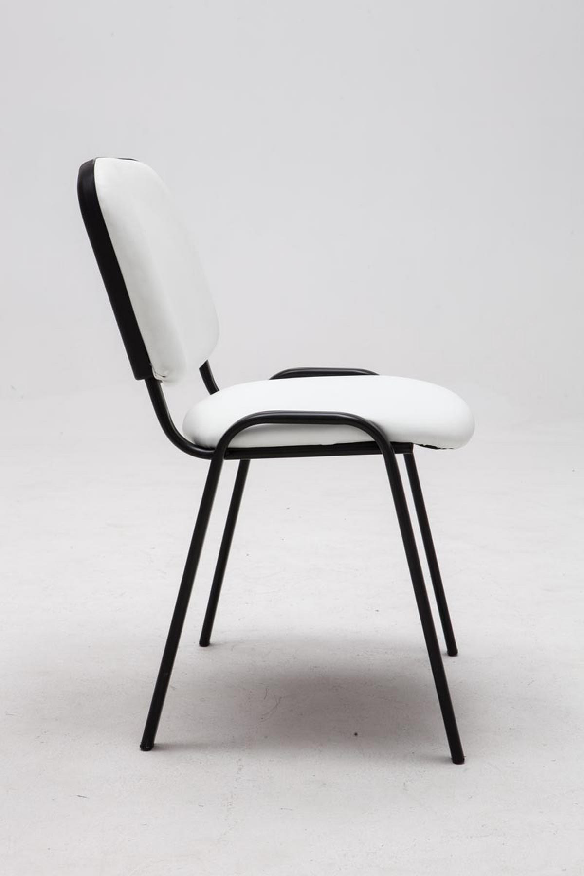 BESUCHERSTUHL Keen, Kunstleder mit Gestell Schwarz / Bezug Weiß - Schwarz/Weiß, Textil/Metall (54/79/48cm) - TPFLiving