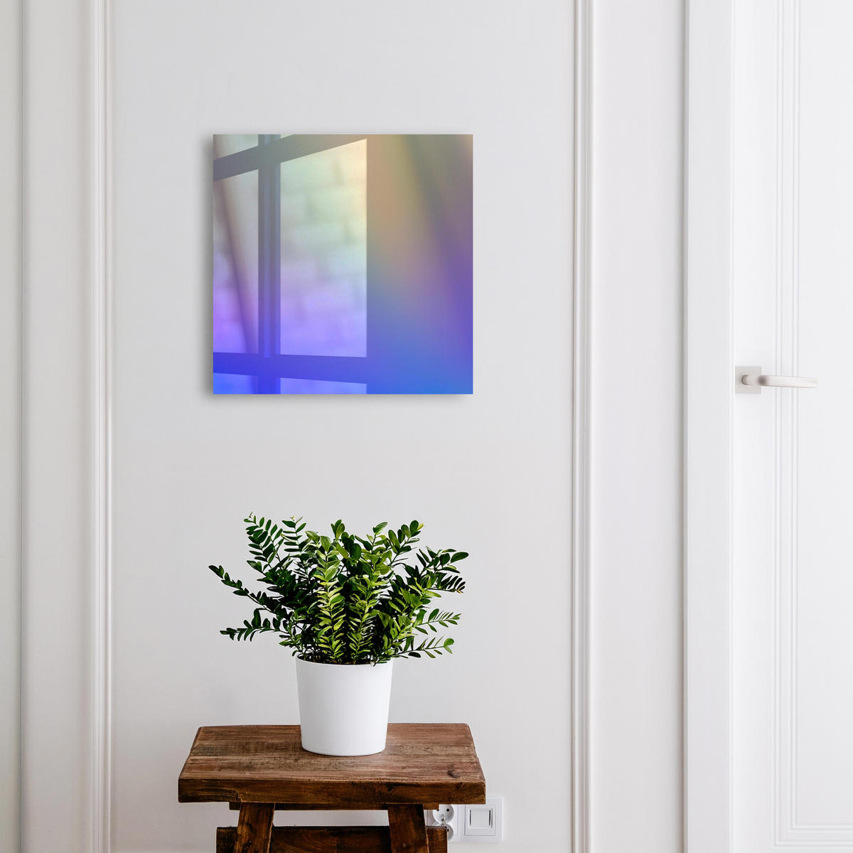 SCHLÜSSELBOX Weiß 30x30 cm – Türöffnung nach rechts - Farbenfrohe Harmonie - Blau, Metall (30/30/5cm) - TULUP