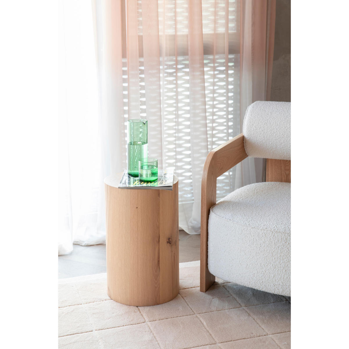 BEISTELLTISCH Silo 32 cm Natural - Naturfarben, Holzwerkstoff (32/32/50cm) - Zuiver