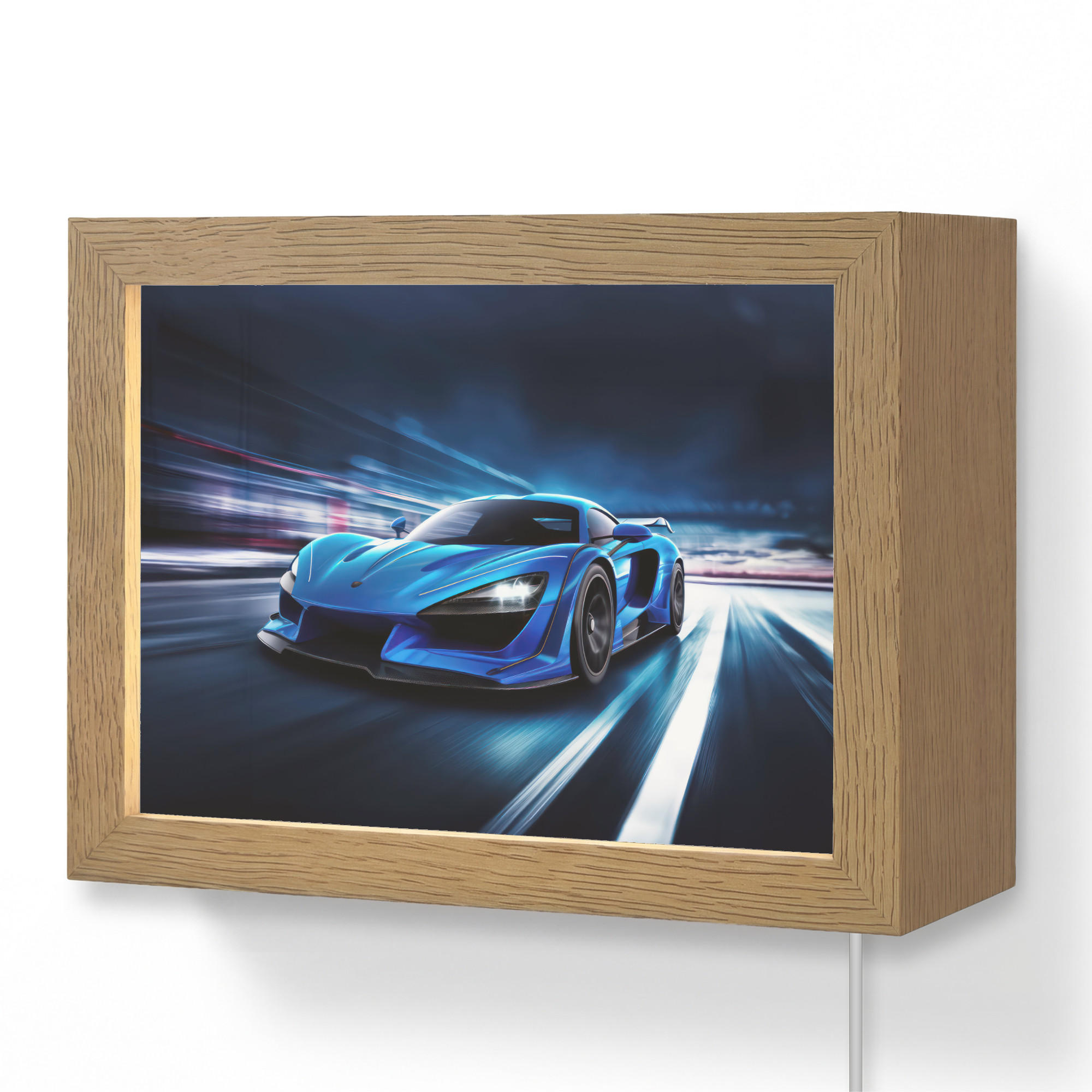 OnlyWow NÁSTĚNNÁ LAMPA Auto - Modrá - Chlapci - Dítě 20x15 cm