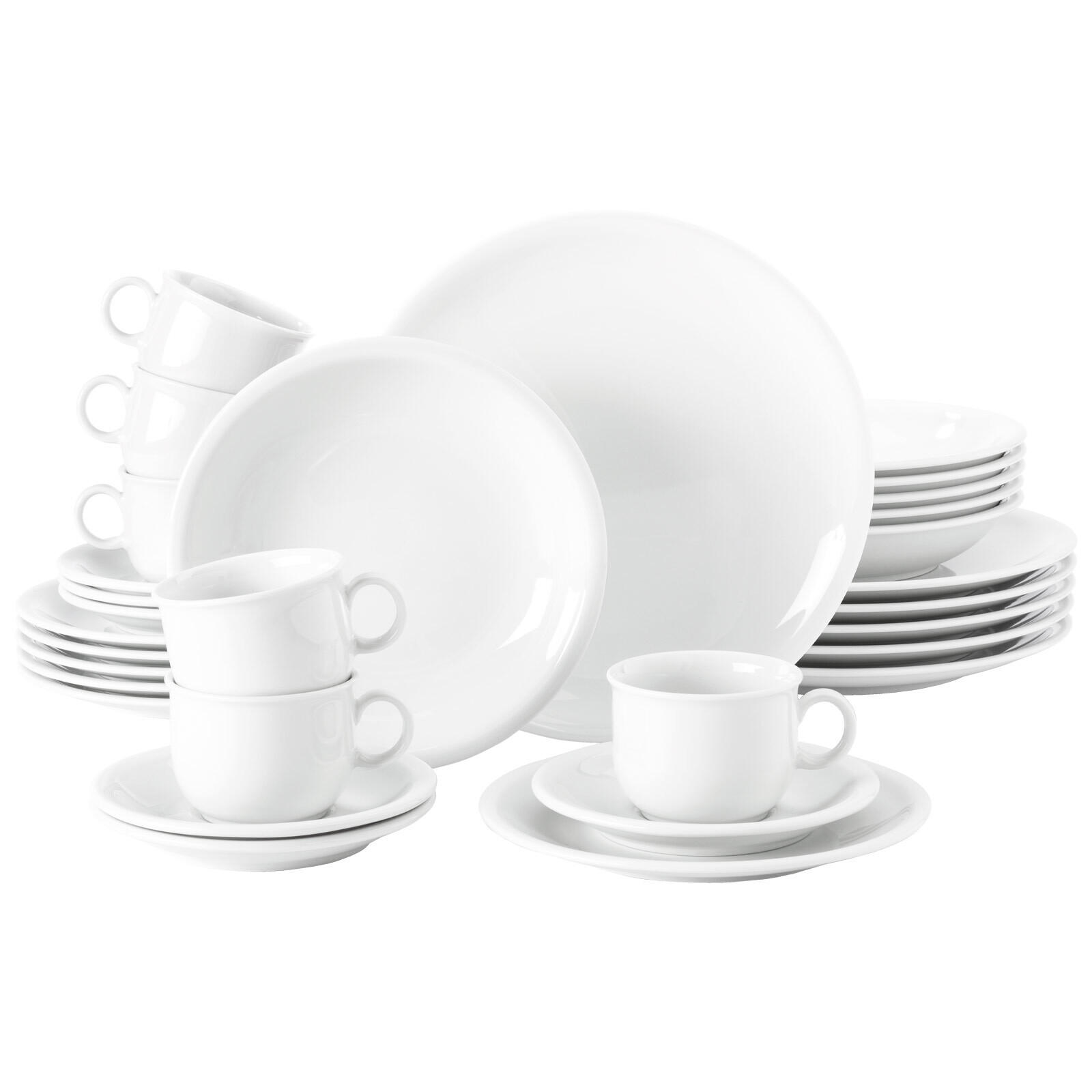 KOMBISERVICE Compact Weiß weiß 30er Set - Weiß, Keramik (1/1/1cm) - Seltmann Weiden