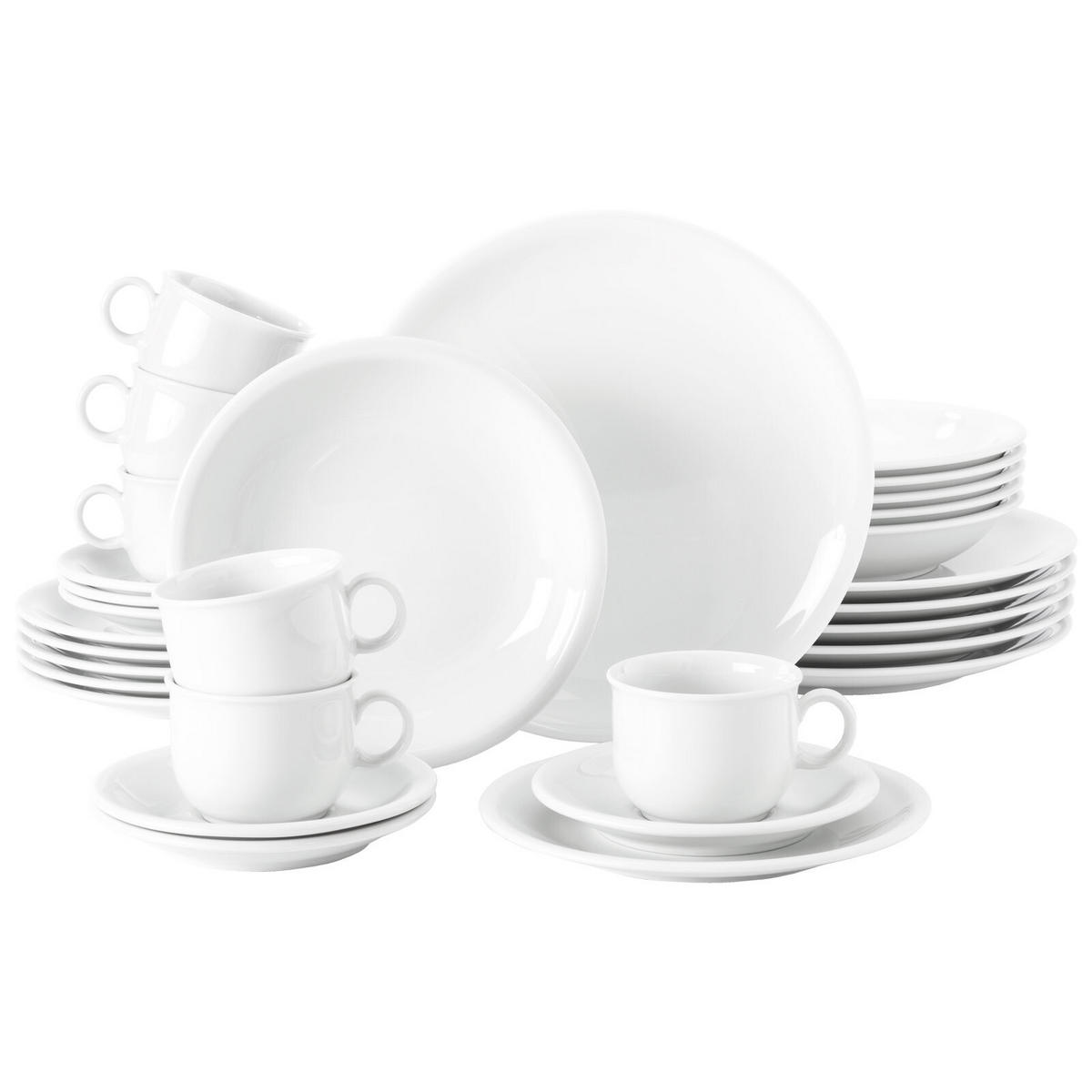 KOMBISERVICE Compact Weiß weiß 30er Set - Weiß, Keramik (1/1/1cm) - Seltmann Weiden