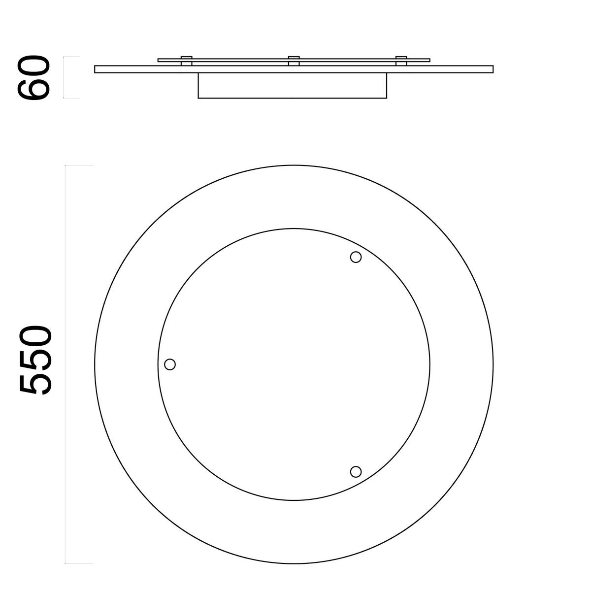 LED-DECKENLEUCHTE Beton - Grau, Metall (55/55/6cm) - Lumicom