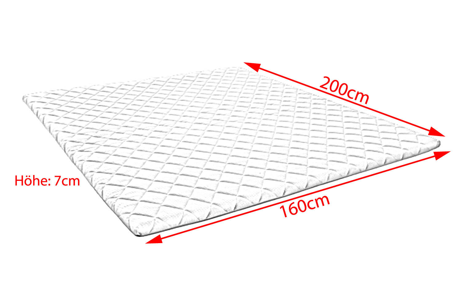 TOPPER GEL-SCHAUM SOLO Weiß - Weiß, Textil (160/200cm) - KAWOLA