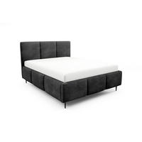 POLSTERBETT Miami Komplettset - Schwarz, Holzwerkstoff/Textil (140/200cm) - Fun Möbel