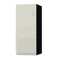 HÄNGESCHRANK Florence W2/30 Schwarz / RAL 1013 perlweiß HG 30 / 32,5 / 72cm - Türanschlag links - Weiß Hochglanz/Schwarz, Holz/Holzwerkstoff (30/72/32.5cm) - Feldmann-Wohnen