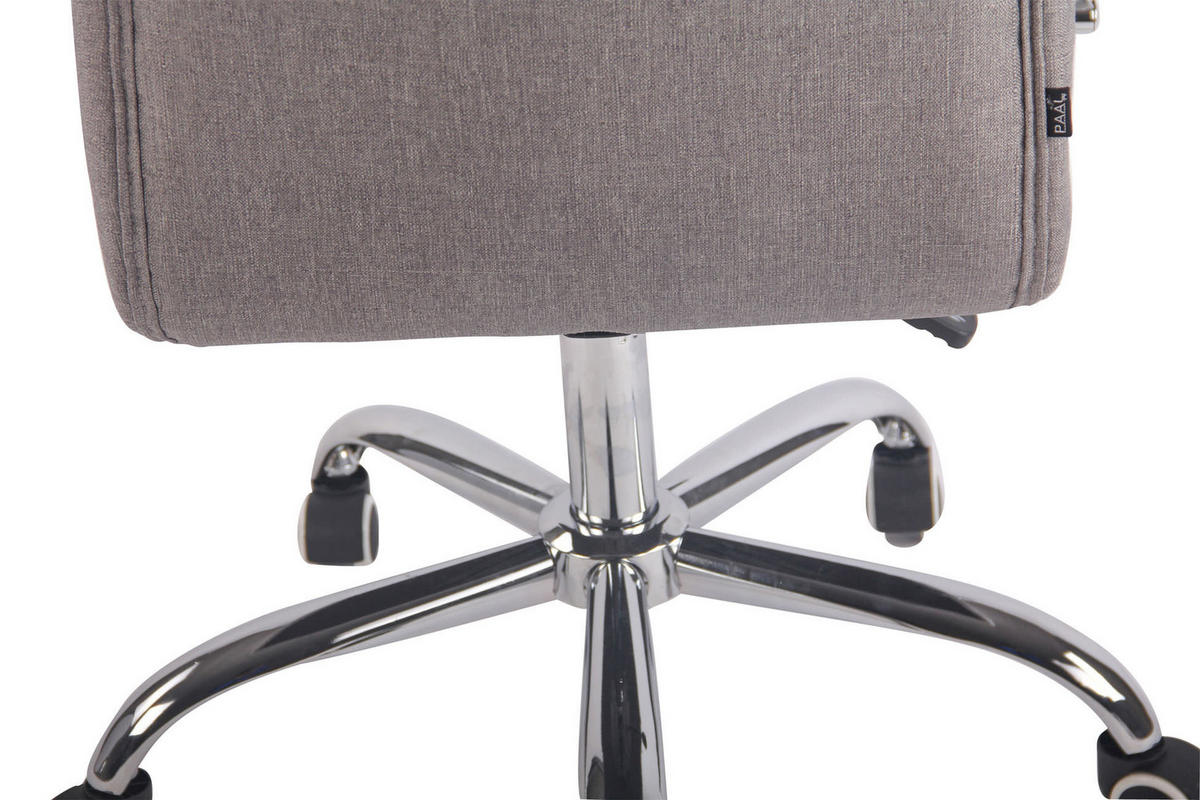 DREHSTUHL Stoff grau - Chromfarben/Grau, Textil/Metall (56/94/62cm) - CLP