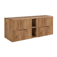 BADEZIMMERSCHRANK : Eiche Craft, 140 (2 x 60 + 20) x 58,6 x 46 cm - Braun, Holzwerkstoff (140/58.6/46cm) - 3XE LIVING