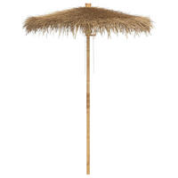 TIKI-SCHIRM Mit Bananenblatt-Dach 180 Cm Bambus - Braun, Naturmaterialen (180/180cm) - vidaXL
