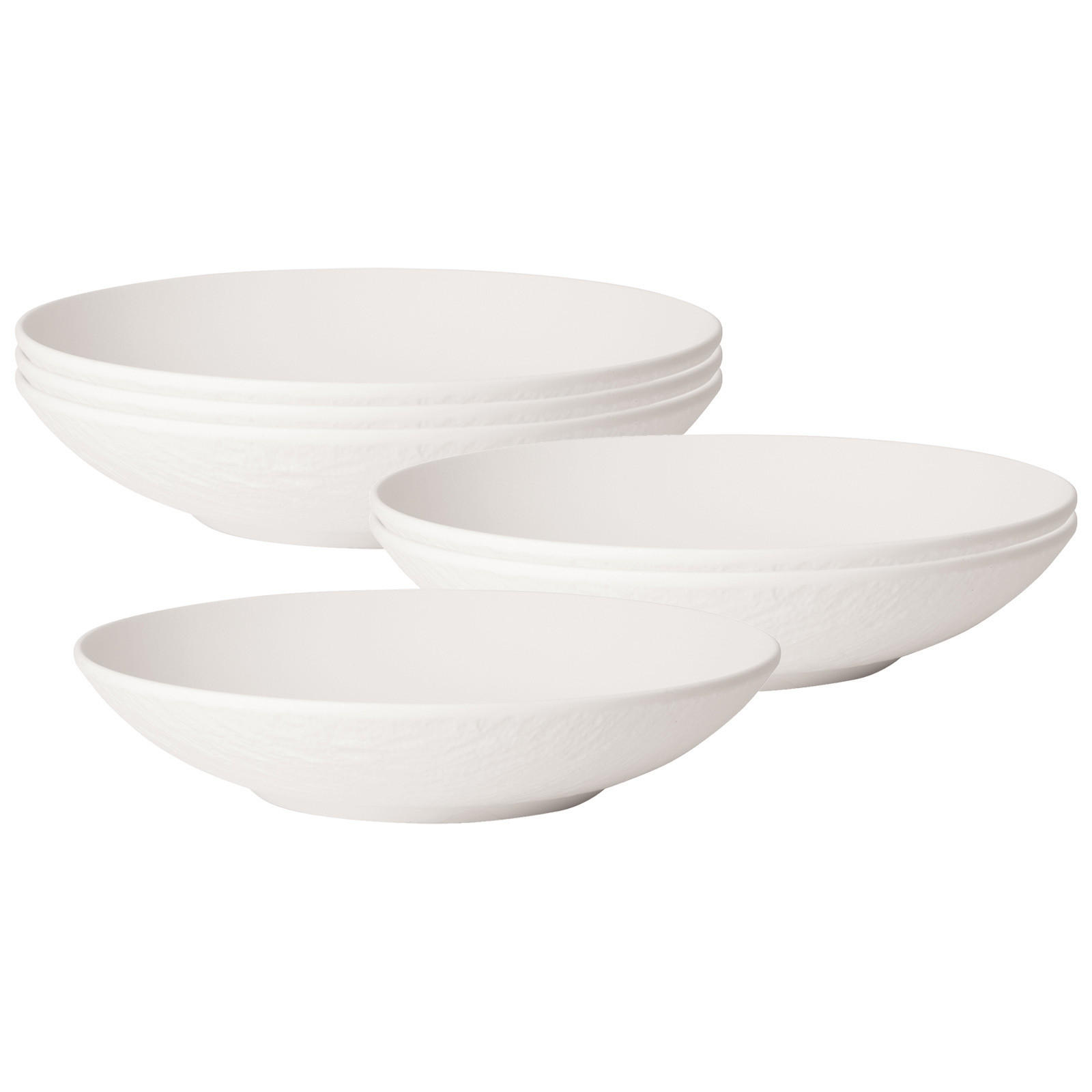SCHALEN FLACH Manufacture Rock Blanc weiß ø 23,5 cm 6er Set - Weiß, Keramik (23.5cm) - Villeroy & Boch