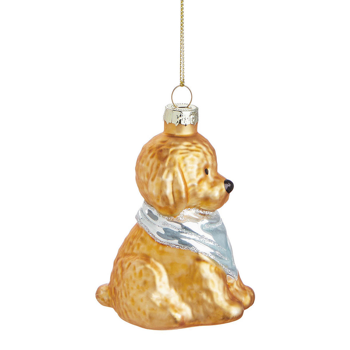 BAUMANHÄNGER Hang On Hund mit Halstuch - Hellbraun, Glas (7/9/5cm) - Butlers