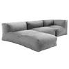 GARTENSOFA 3-tlg., Grau - Grau, Textil (85/65/160cm) - Oviala