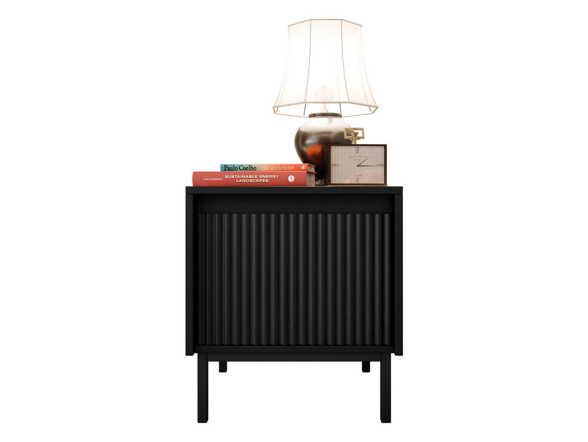 NACHTTISCH Ozmi 1SZ - Schwarz, Holzwerkstoff/Metall (45/50/40cm) - MIRJAN24