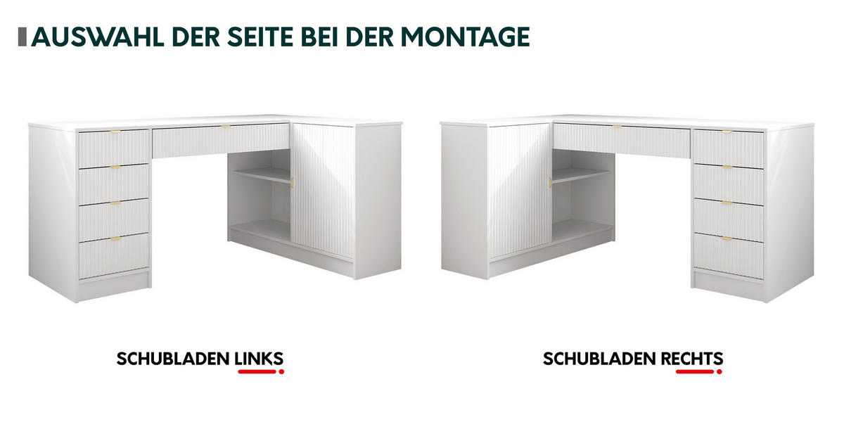 ECKSCHREIBTISCH Tireno - Nussbaumfarben/Schwarz, Holzwerkstoff/Kunststoff (98/158/76cm) - MIRJAN24