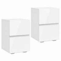 NACHTTISCH 2er Set MDF Weiß - Weiß, Holzwerkstoff (40/58/40cm) - HOMCOM