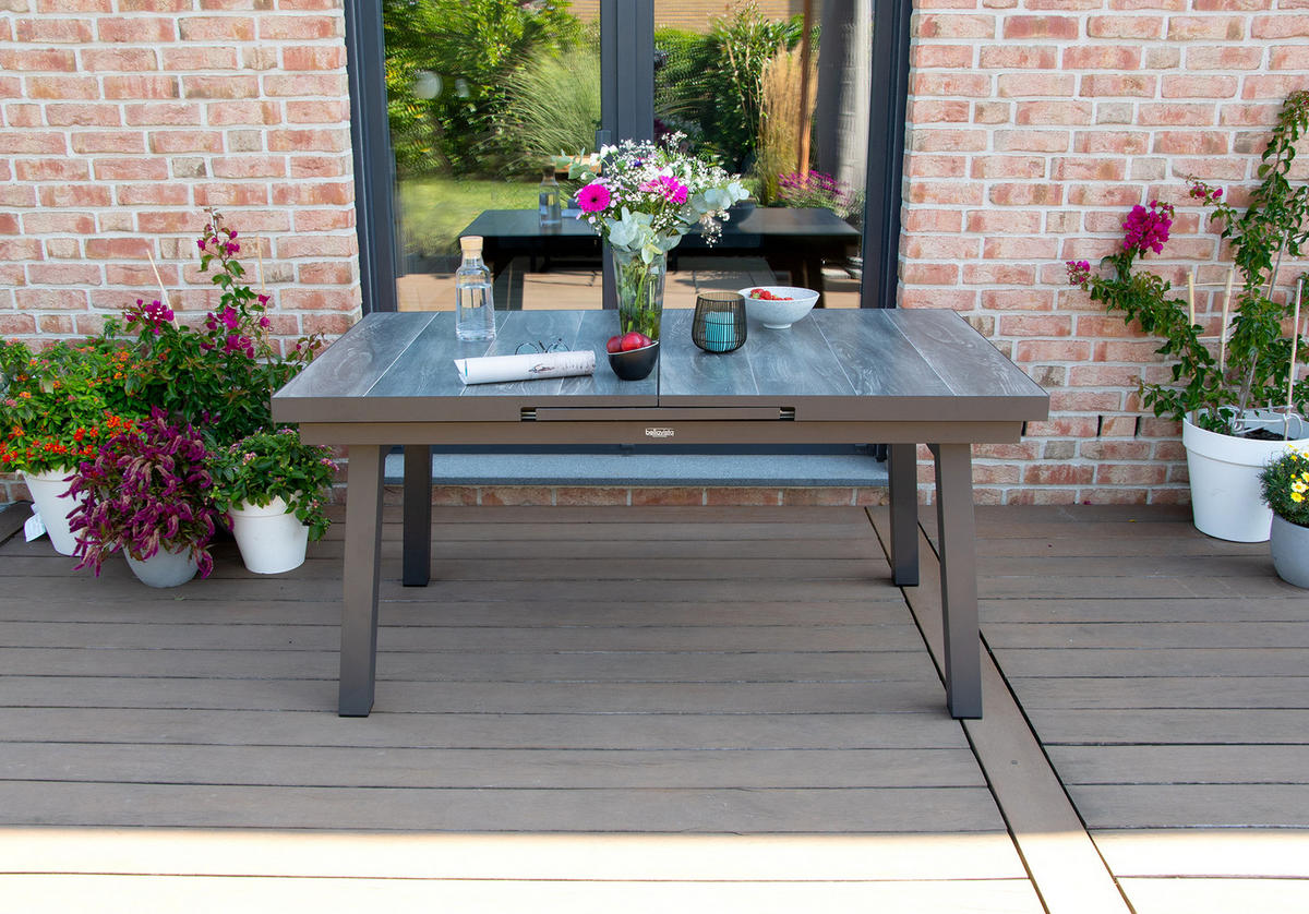 GARTENTISCH Sydney Aluminium ausziehbar,160-210/90/75 cm - Grau, Kunststoff (160/90/77cm) - bellavista - Home & Garden