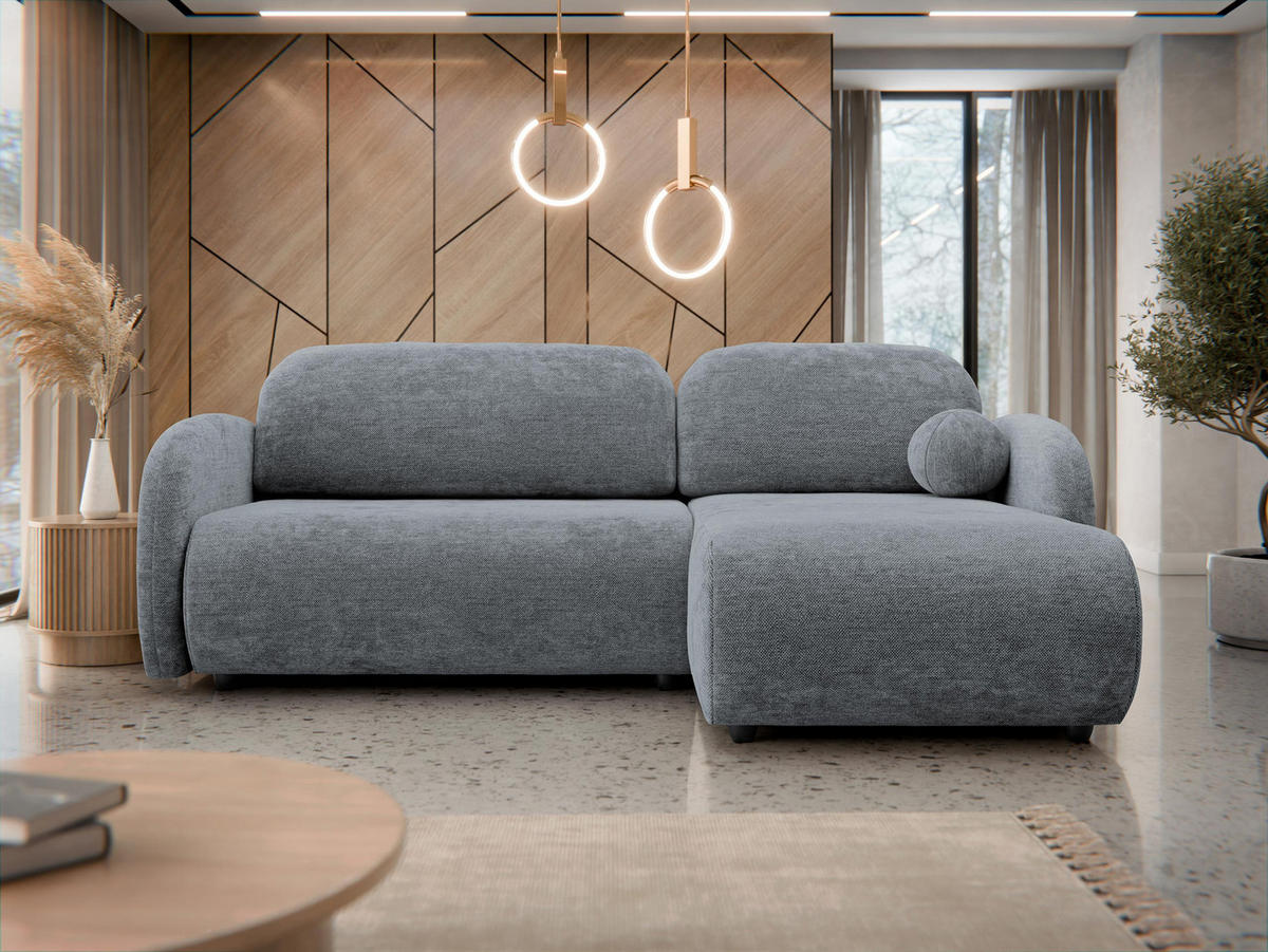 ECKSOFA Dream L - Schwarz/Grau, Holz/Kunststoff (233/160cm) - MIRJAN24