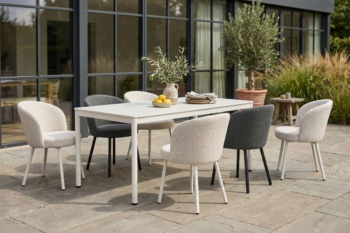 GARTENSTUHL INDUS Grau SOLENZO Flachgewebe (1er-Set) - Grau, Textil (56/77/62cm) - KAWOLA