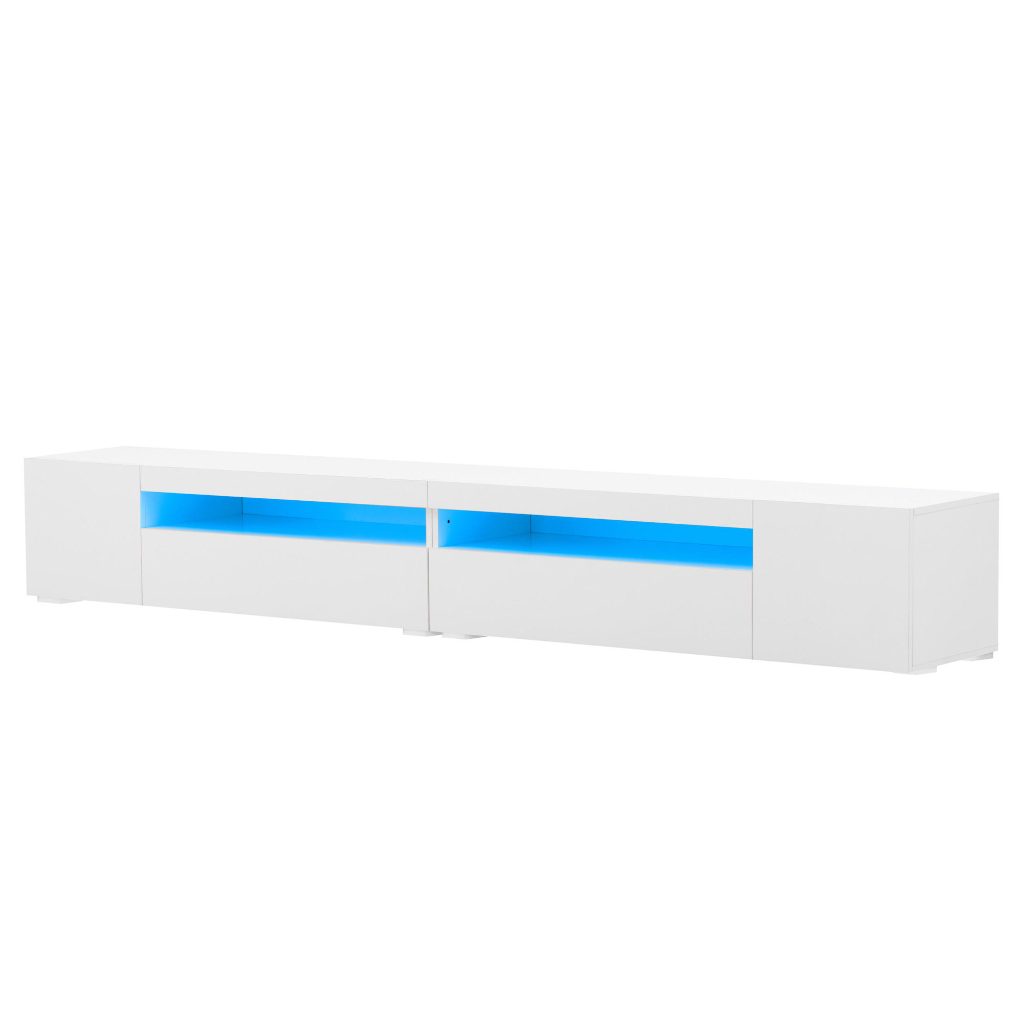 TV-SCHRANK 240/35,5/38,5 cm weiß MDF mit variabler LED-Beleuchtung und symmetrischem Design - Weiß, Holzwerkstoff (240/35.5/38.5cm) - OKWISH